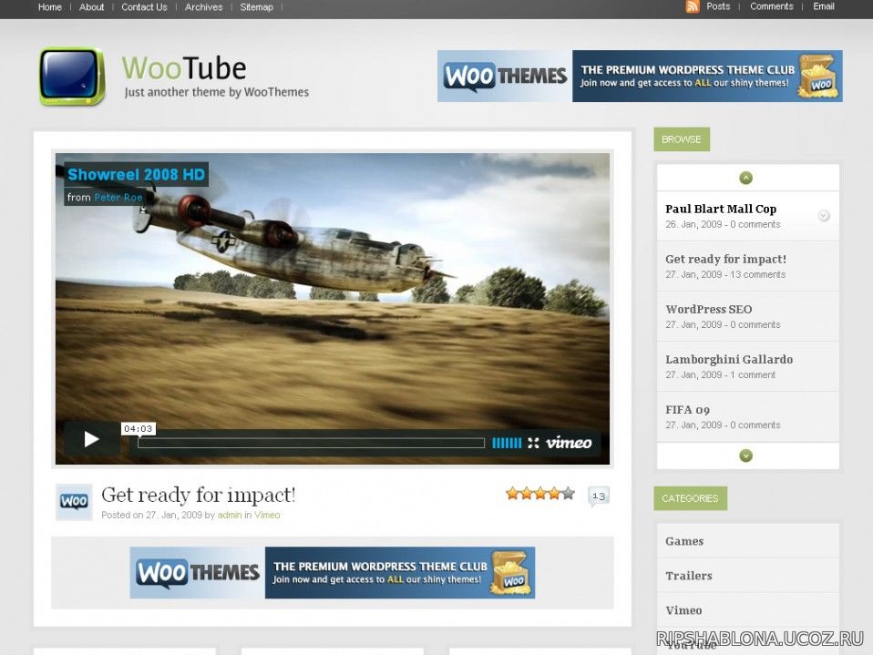 Шаблон WT Wootube WordPress Theme v2.8.4